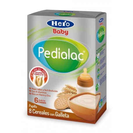 pedialac papilla 8 cereales con galletas hero baby 500 g