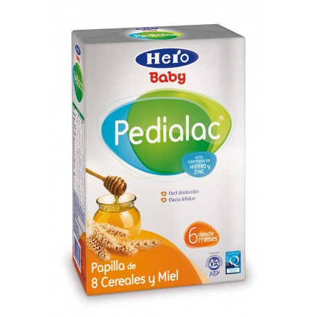 pedialac papilla 8 cereales y miel hero baby 500 g