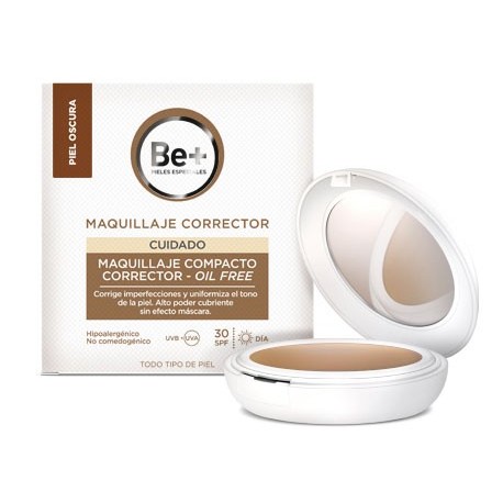 Be+ Maquillaje Compacto Corrector Oil-Free SPF30 Piel Oscura 10gr