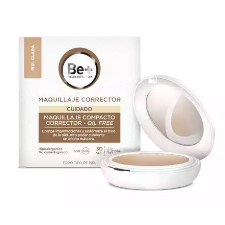 Be+ Maquillaje Compacto Corrector Oil-Free SPF30 Piel Clara 10g