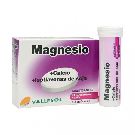 Vallesol Magnesio + Calcio + Isoflavonas 24 Comprimidos Masticables