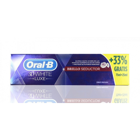 oral b pasta dentífrica 3d white brillo seductor 75ml + 25ml