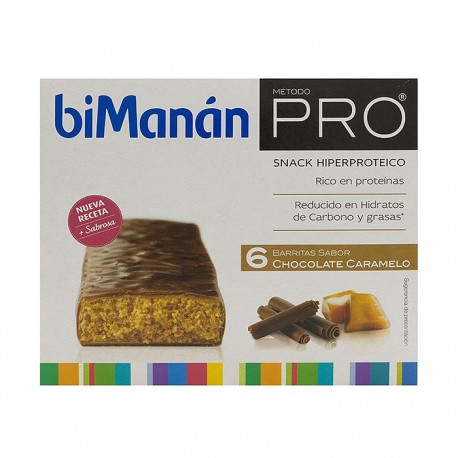 biManán® Pro barritas chocolate caramelo 6 barritas