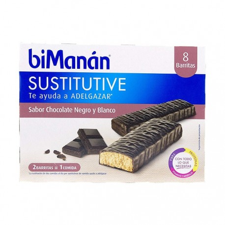 bimanan sustituye barritas chocolate negro y blanco 8ud