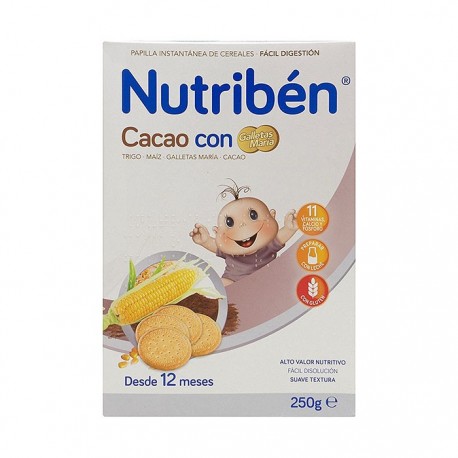 nutribén cacao con galletas maria 300 g.