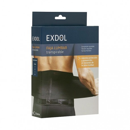 Exdol Faja Lumbar Elástica Transpirable negro T-S 1ud