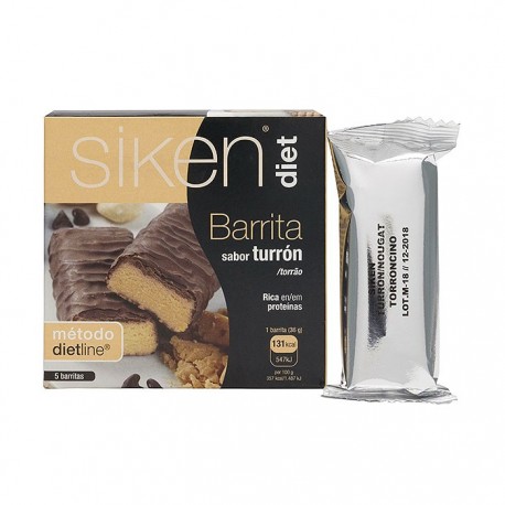 Siken Diet Barritas Sabor Turrón 5 Unidades