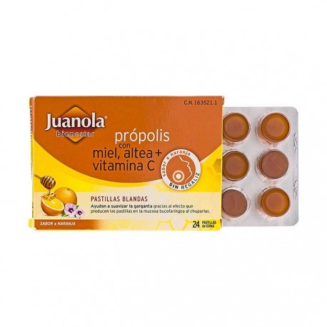 Juanola Pastillas Própolis con Miel, Altea + Vitamina C, Sabor Naranja