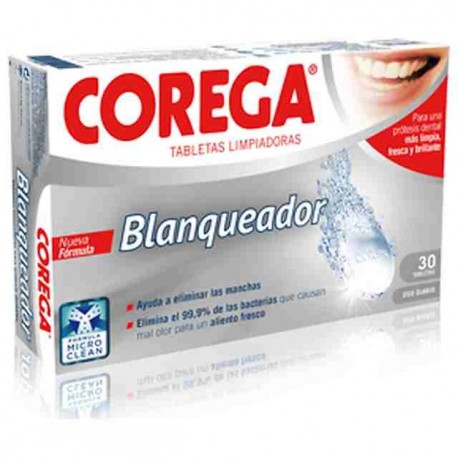 corega blanqueador 30 tabletas