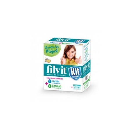 Filvit Kit Tratamiento Antipiojos (Loción, Champú + Liendrera de regalo) 