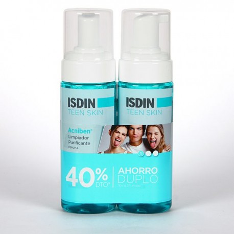 Isdin Acniben Limpiador Purificante Espuma Duplo 2 x 150ml